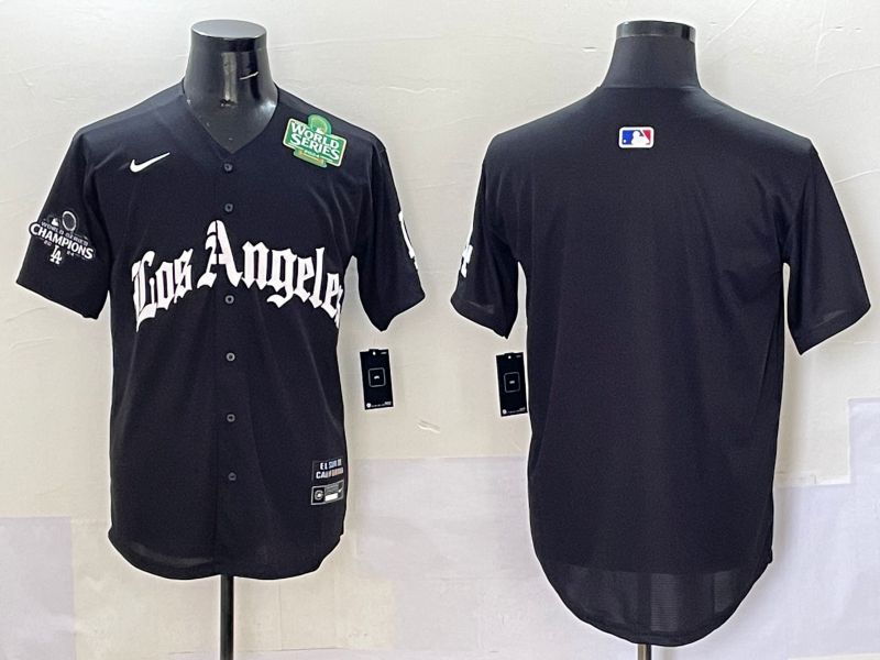 Men Los Angeles Dodgers Blank Black Five generations Joint Name 2025 Nike MLB Jersey style 45